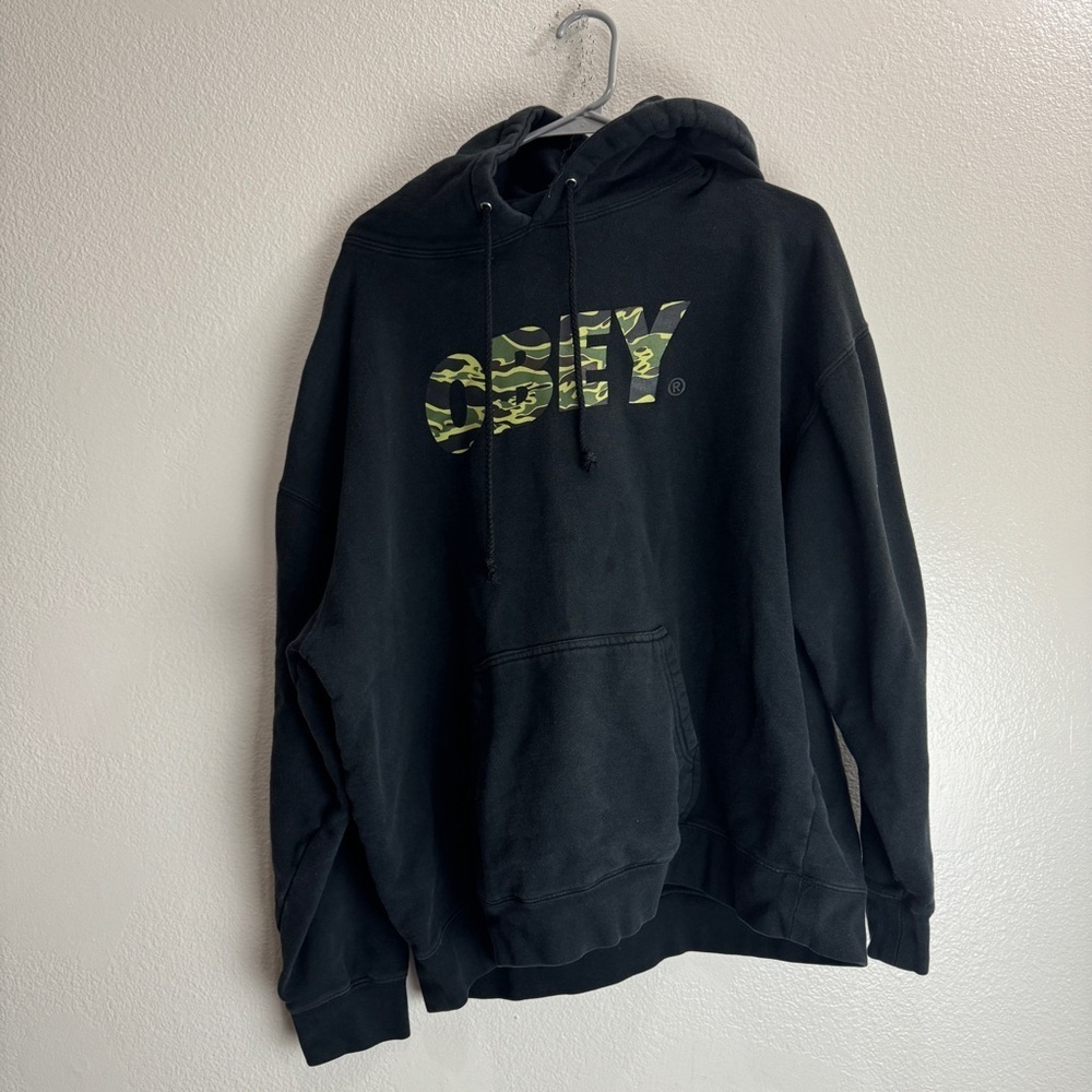 Obey Tiger Camo Logo Jacket Size XL